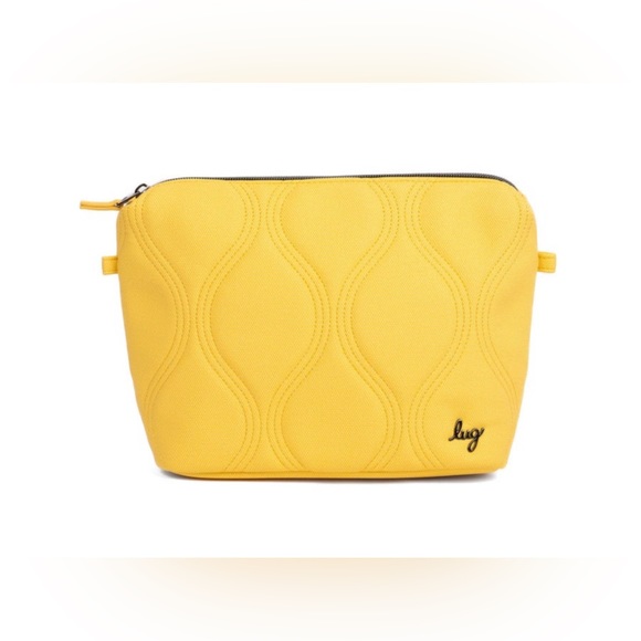 Lug Banana Yellow Bundle Volley Zip Pouch & Chain Strap Matte Luxe NWT - Picture 2 of 13